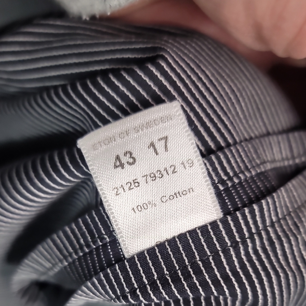 Eton Of Sweden Contemporary Fit Black Shirt with White Pinstripes - Picture 4 of 7
